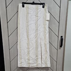 A New Day Striped Pencil Skirt in Tan and Green